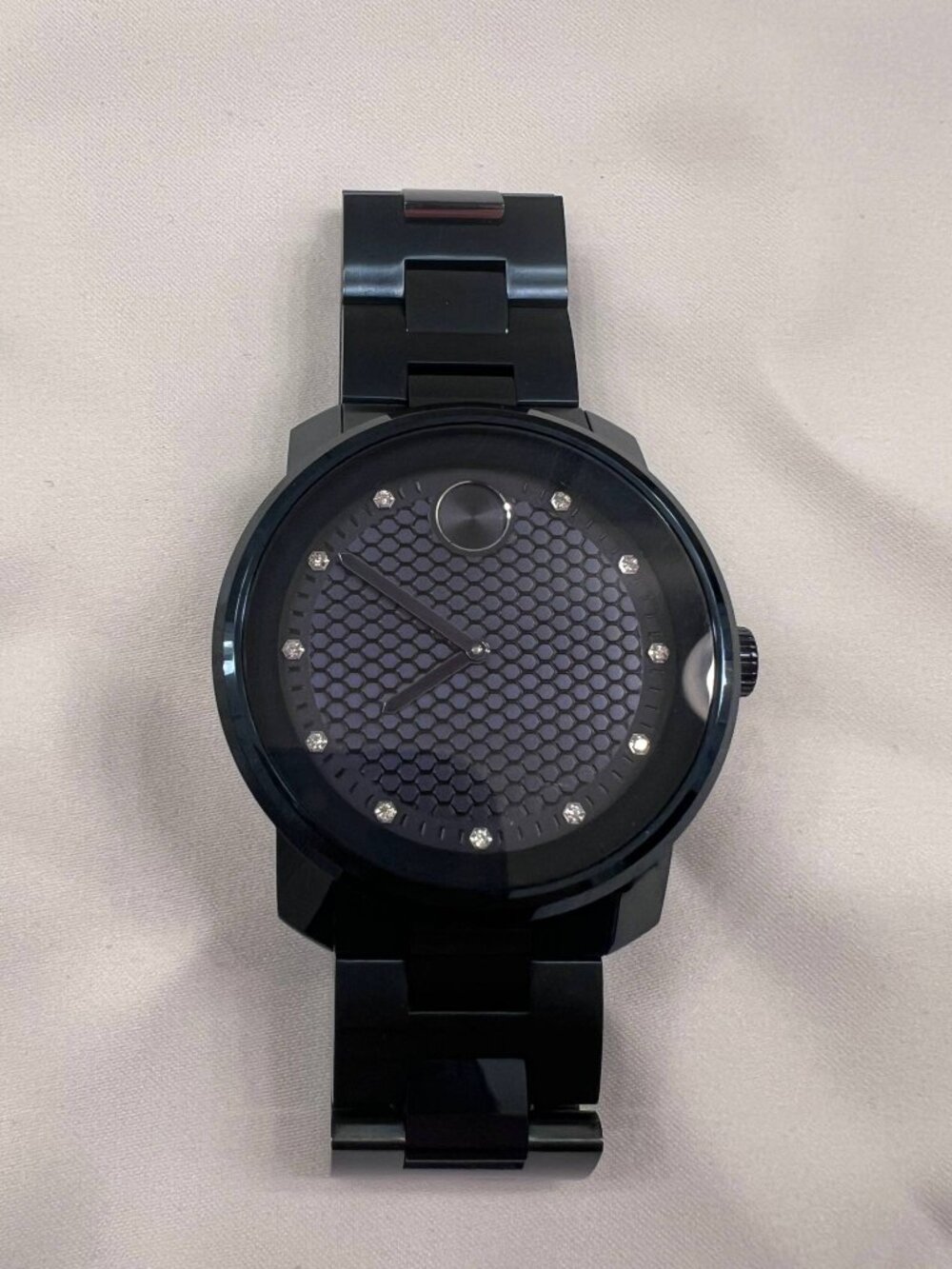 Movado Bold Blue Honeycomb Diamond Dial Watch